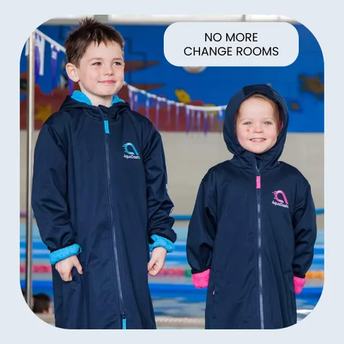 Miniatura 3 de AquaDash Parka de natación sostenibles, unisex, para adultos y jóvenes, extra larga, algodón natural, anteriormente grandes parkas de natación