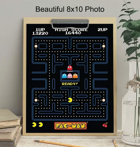 Miniatura 3 de YELLOWBIRD ART & DESIGN Pacman - Póster de juego de arcade, decoración de pared de 8 x 10 pulgadas, regalo único y genial para niños, hombres
