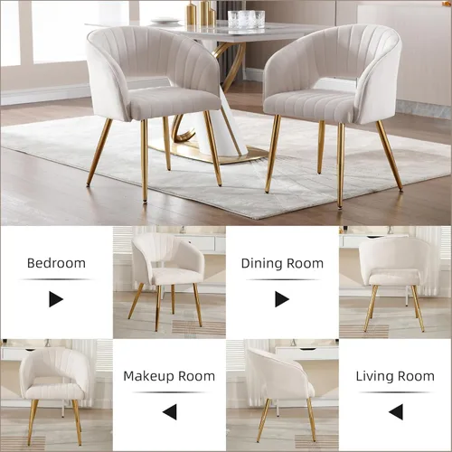 Miniatura 46 de ABET Silla de escritorio con ruedas, silla de oficina en casa de terciopelo, silla giratoria con base dorada, sillas acentuadas modernas tapizadas