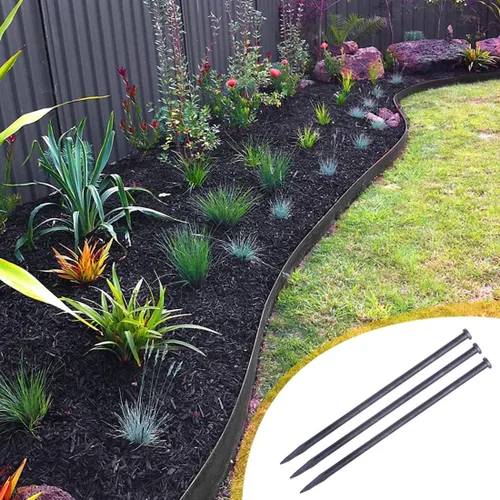Miniatura 6 de WOWCASE Picos de metal de 12 pulgadas, 10 púas de jardinería de metal sólido resistente, clavos de anclaje para bordes de pavimentación, barrera