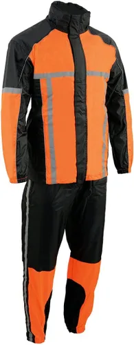 Miniatura 10 de Milwaukee Leather MPM9510 - Traje de lluvia para hombre, resistente al agua, para motocicleta, con cinta reflectante Hi Vis, en color negro