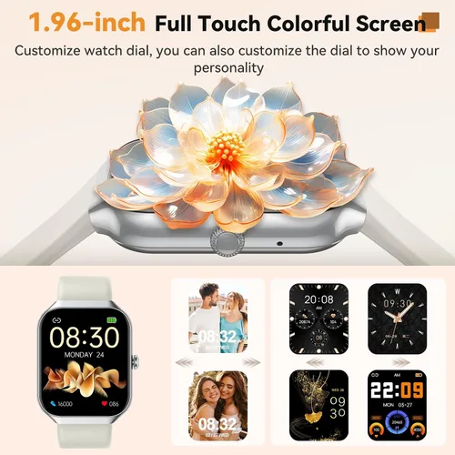 Miniatura 2 de Reloj inteligente para mujer, rastreador de actividad física con monitor de frecuencia cardíaca, sueño, podómetro, reloj inteligente