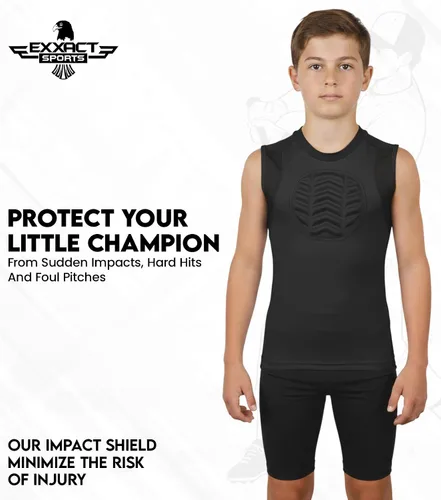 Miniatura 4 de Exxact Sports Protector de pecho de béisbol juvenil, camisa acolchada para el esternón y corazón, protector de pecho de sóftbol para niñas y jóvenes