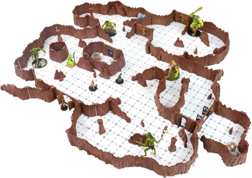 Miniatura 10 de Dirt Cheap Dungeons Goblin Cavern - Juego de 143 piezas de cueva modular y túnel - 5.5 pies de paredes lineales para cuadrícula de 1 pulgada TTRPG