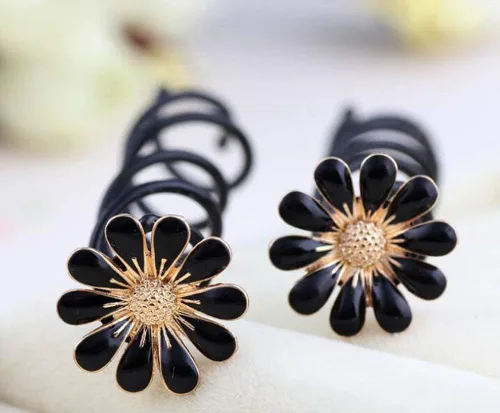 Miniatura 7 de Vpang 5 horquillas de pelo en espiral de margarita, espiral, bobinas para el cabello, pinzas para el cabello para boda, nupcial, flor de metal