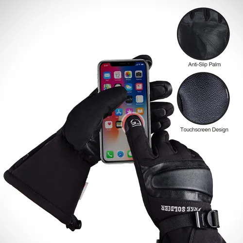 Miniatura 4 de FREE SOLDIER Guantes de esquí de nieve con pantalla táctil impermeables para hombres y mujeres, guantes de snowboard de invierno 3M Thinsulate