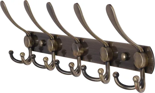 Miniatura 27 de Dseap - Perchero para pared, 5 ganchos triples, resistente, acero inoxidable, riel de gancho de metal para abrigos, sombreros, toallas, bolsos