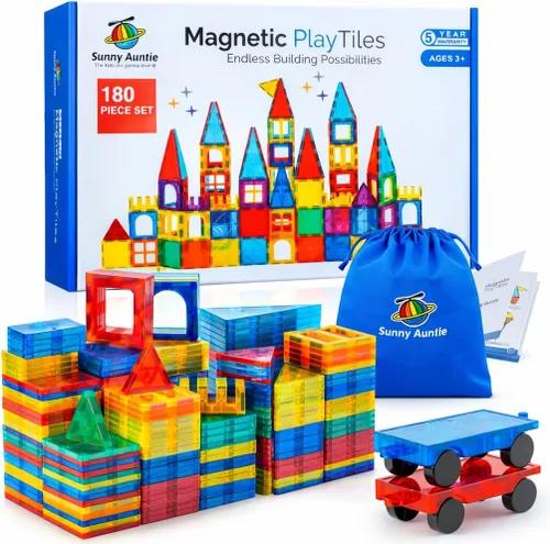Azulejos Magnéticos 180 PIEZAS (CONJUNTO XL), Azulejos Magnéticos para Niños, Juguete para Niños y Niñas de 3 4 5 6 7 8 Años, Conjunto de