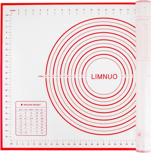 Miniatura 9 de Alfombrilla de silicona para hornear, masa enrollable antiadherente con medidas para hacer pasteles, pizza, galletas, fondant, extra gruesa