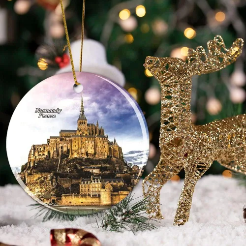 Miniatura 4 de Decoración de Navidad Normandía Francia, adorno de Navidad, recuerdo de recuerdo, adorno de Navidad, regalo de árbol de Navidad, adorno de cerámica