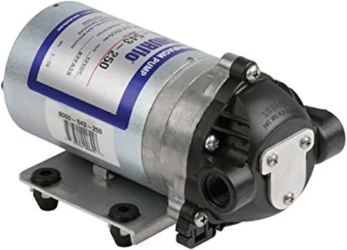 PENTAIR SHURFLO 8000-543-250 Bomba de diafragma de 12 V CC de alto caudal, 1.8 GPM 50 PSI, derivación interna resistente a productos químicos,