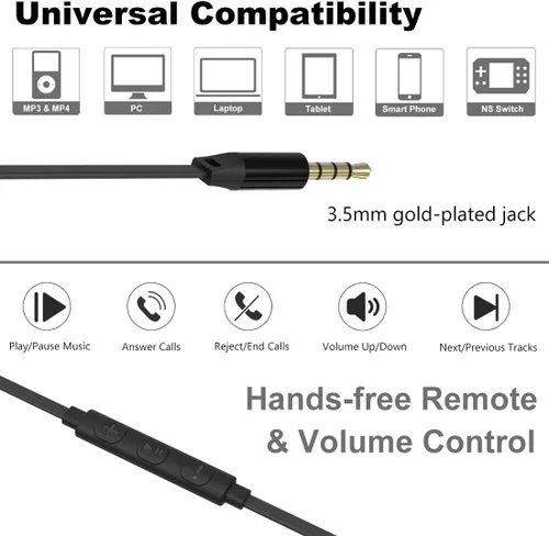 Miniatura 6 de Joymiso - Auriculares sin enredos para niños y mujeres, orejas pequeñas con funda, cómodos auriculares ligeros para la oreja, auriculares de cable