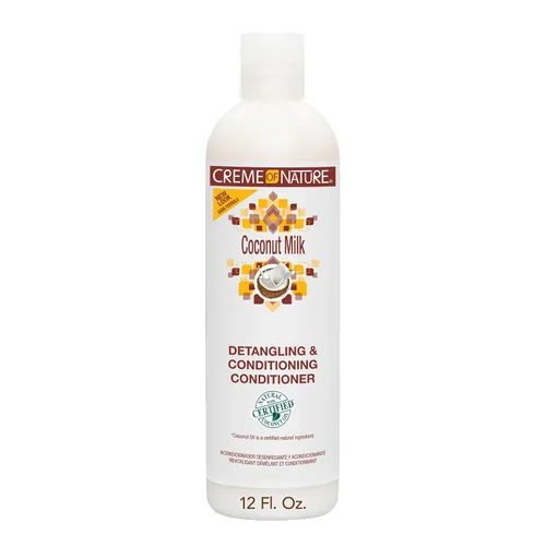 Creme of Nature Acondicionador con leche de coco, fórmula desenredante y acondicionador para cabello normal, 12 onzas líquidas (paquete de 1)