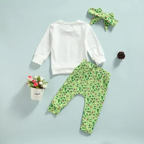 Miniatura 74 de Mandizy Conjunto de ropa de bebé niña otoño 3 6 9 12 18 24 meses sudadera de manga larga y pantalones con estampado floral y diadema