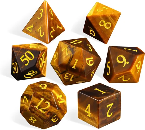 Miniatura 21 de LUCKY-M Juego de dados de piedras preciosas DND, juego de dados de mazmorras y dragones, juegos de dados RPG, accesorios de regalo