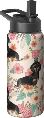 Miniatura 47 de Dachshund - Vaso de viaje aislado de acero inoxidable de 20 onzas con asa y pajilla, regalo para mujer, para el Día de la Madre, a prueba de fugas