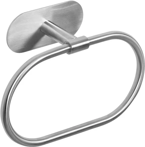 Miniatura 10 de HouseAid Toallero autoadhesivo para baño, soporte para toallas de mano adhesivo de acero inoxidable, sin perforaciones, moderno colgador de toallas