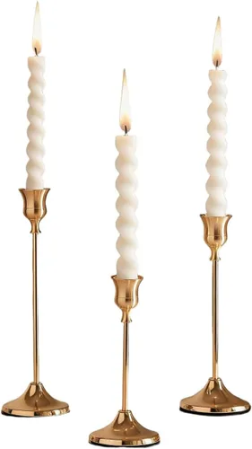 Miniatura 11 de Vidisan Candelabros plateados de 3 brazos, candelabros de cristal, centros de mesa de cristal para bodas, adornos de candelabro de gabinete de Plata