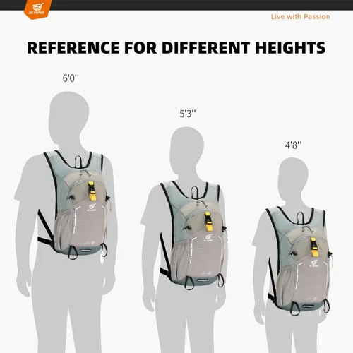 Miniatura 6 de SKYSPER Mochila de senderismo pequeña – Mochila de viaje de 15 L, ligera, resistente al agua, mochilas de senderismo para mujeres y hombres