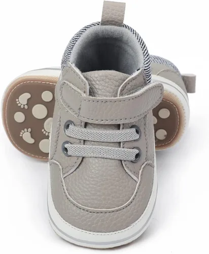 Miniatura 36 de COSANKIM Zapatos deportivos para bebé niño y niña, zapatos de tobillo altos, antideslizantes, suela suave, zapatos de cuna para niños pequeños