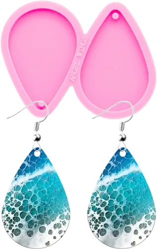 Miniatura 10 de Molde de resina en forma de lágrima para aretes, moldes de joyería de resina de silicona, moldes de fundición de resina epoxi para mujeres, aretes