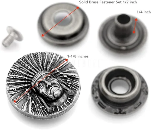 Miniatura 3 de CRAFTMEMORE 2 juegos de moneda india de 1-1/8 pulgadas, cierre a presión, broche de presión, monedero decorativo, botón de cierre de bricolaje