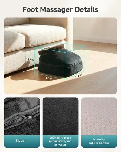 Miniatura 6 de Snailax Masajeador Shiatsu 2 en 1 para pies y espalda con calor, calentador de pies amasado, masaje eléctrico de pies, masajeadores para espalda