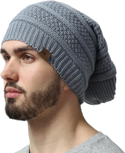 Miniatura 37 de Slouchy Cable tejido Gorro de lana por Tough Headwear – Gorro de lana de gran tamaño Sombreros Gorros Graves Sombreros Para Hombres y Mujeres
