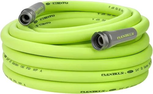 Manguera de jardín Flexzilla de 3/4 pulgadas x 50 pies, manguera de agua ligera para todo tipo de clima, resistente y flexible, conexiones sin fugas