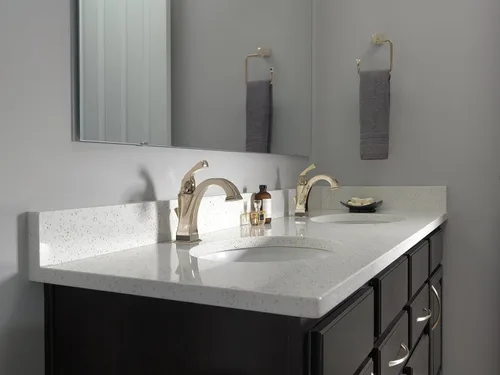 Miniatura 3 de Delta Faucet 551T-PN-DST Dryden Grifo de Baño Centerset de Una Sola Manija con Tecnología Touch 20.XT, Níquel Pulido, 7.88 x 1.63 x 5.38 pulgadas