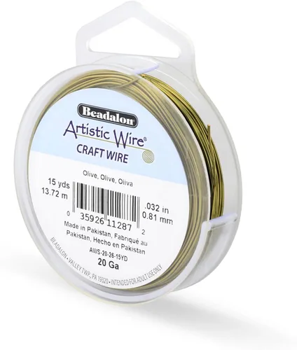 Miniatura 157 de Artistic Wire, alambre para manualidades de calibre 22 bañado en plata, resistente a las manchas, color cobre, blanco, 9,1 m