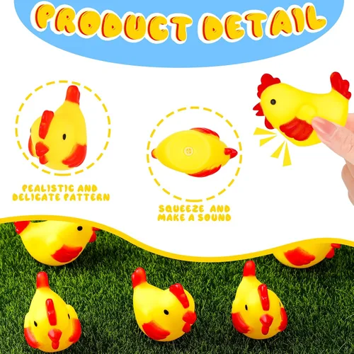 Miniatura 4 de Silipull 50 piezas de goma amarilla chirriante de pollo mini chillones de goma chirriantes de pollo juguete chirriante para ducha, baño, cumpleaños