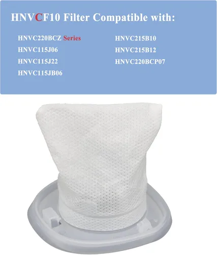 Miniatura 3 de Paquete de 6 filtros HNVCF10 compatibles con aspiradoras de mano Black+Decker HNVC220BCZ, HNVC115J06, HNVC115J22, HNVC115JB06, HNVC215B10