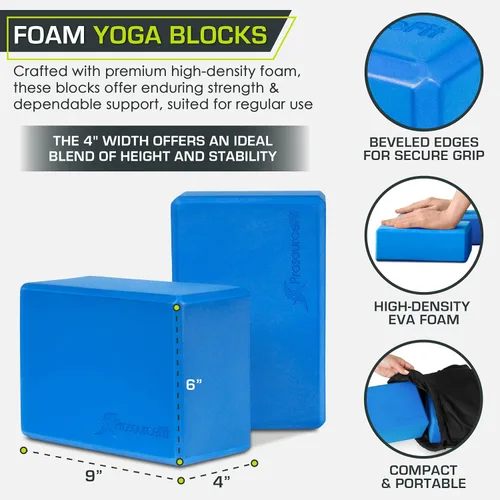 Miniatura 2 de ProsourceFit Foam Yoga Blocks, High Density EVA Yoga Bricks 4”x 6” x 9” (Set of 2)