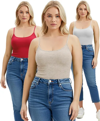 Miniatura 283 de Emmalise Camisola larga casual básica para mujer, con tirantes ajustables, top en capas