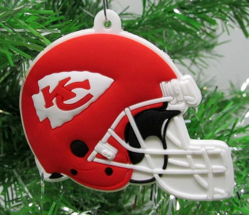 Miniatura 5 de Arrowhead Patrick Mahomes Football Team - Juego de adornos navideños de 6 piezas (diseño único inastillable)