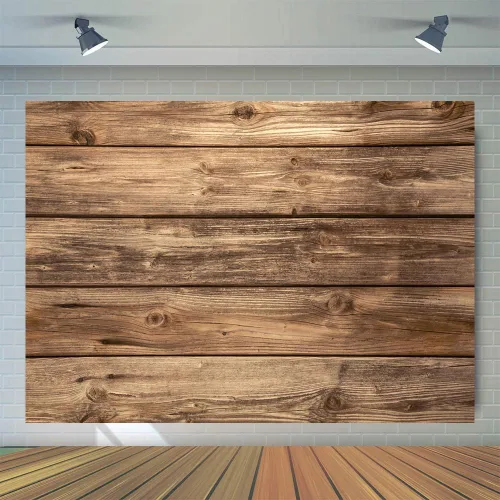 Miniatura 3 de Fondo de pared de madera rústica de 10 x 8 pies, tablero de madera marrón natural, fondo de fotografía, baby shower, fiesta de cumpleaños