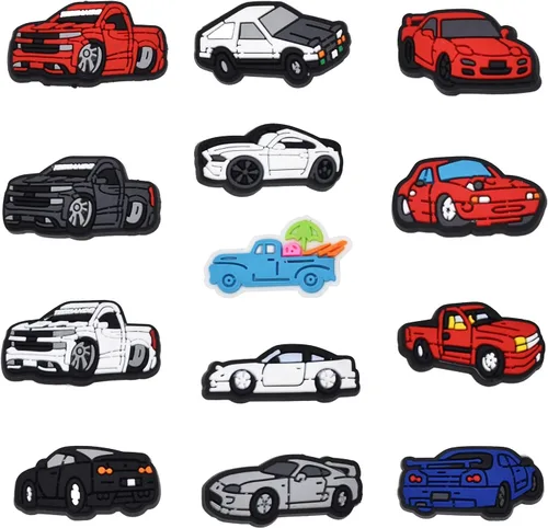 Miniatura 2 de 20/50 dijes para zapatos, camiones mixtos, automóviles, dinero, deportes, béisbol, PVC, decoración de zapatos para adolescentes, hombres, regalos