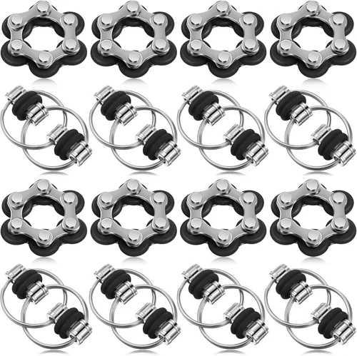 CHENGU El juego de 16 juguetes para ansiedad incluye 8 cadenas de seis rodillos y 8 llaves de cadena Flippy Reductor de estrés, alivio de la