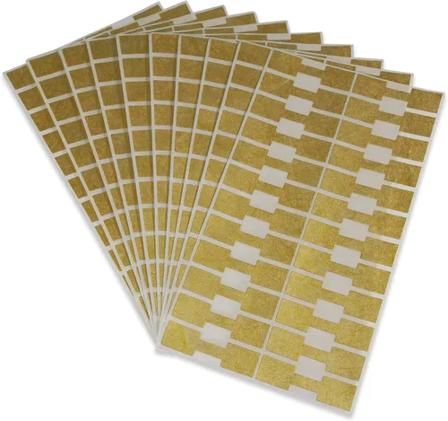 Etiquetas de reparación de joyas, precio e identificación Rectángulo dorado 1000pcs Tyvek autoadhesivo para anillos, pulseras, collares, colgantes y