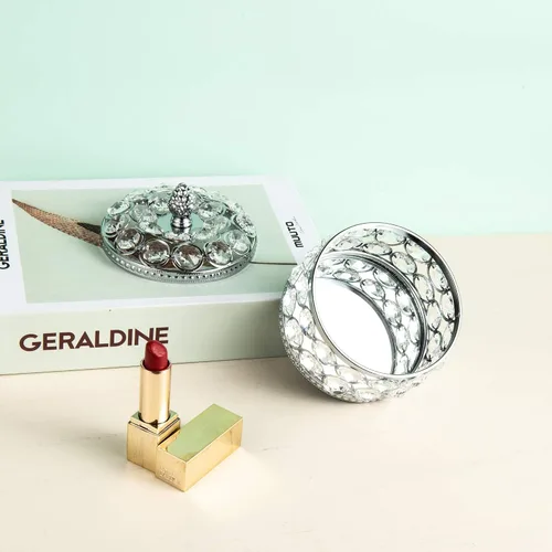 Miniatura 9 de Feyarl Caja organizadora de joyas de cristal transparente, aretes, anillos, almacenamiento del tesoro, recuerdo con superficie de espejo de vidrio