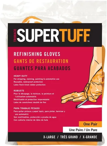 Miniatura 2 de Trimaco SuperTuff - Guantes profesionales de reacabado, naranja, talla única (paquete de 2)