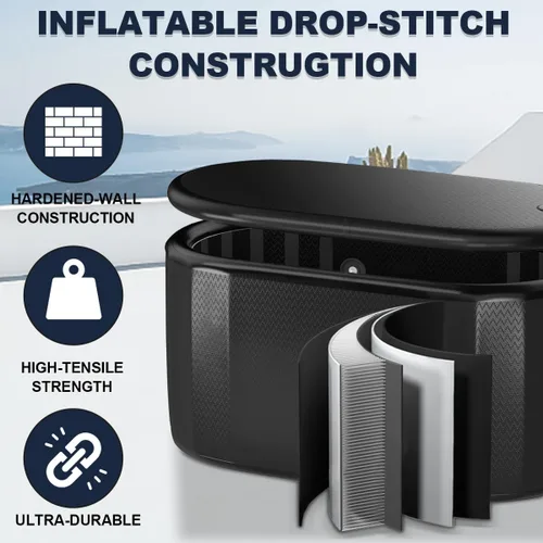 Miniatura 2 de Bañera de hielo inflable para atletas, bañera de inmersión fría con tapa, compatible con enfriador de agua, bañera grande XXL fría para terapia