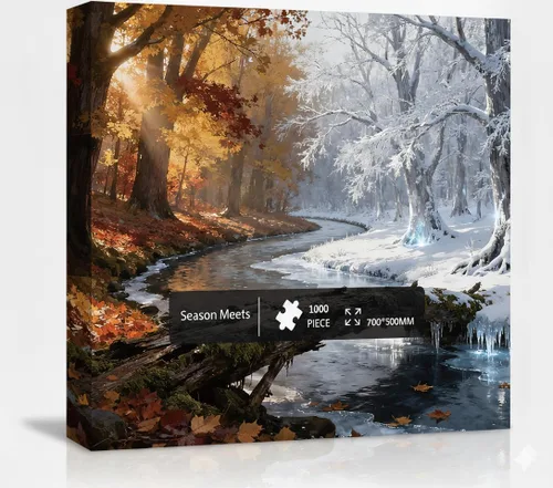 Miniatura 8 de Rompecabezas de 1000 piezas para adultos, serie estaciones, hermoso arte natural, juego meditativo para aliviar el estrés, grande de 28 x 20