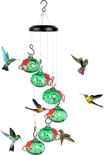 Miniatura 10 de Headak Life Encantadores Carillones de Viento Comederos para Colibríes para Exteriores Colgantes a Prueba de Hormigas y Abejas, Nunca Gotean