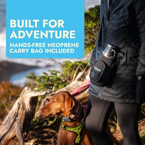 Miniatura 5 de Hydropet Botella de agua portátil para perros (32 onzas), botellas aisladas de viaje para perros y gatos, acero inoxidable, cuenco de comida