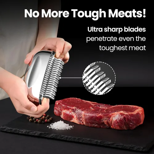 Miniatura 3 de Herramienta ablandadora de carne con cuchillas de punta ultra afiladas 100% de acero inoxidable - Utensilios de cocina resistentes - Herramienta