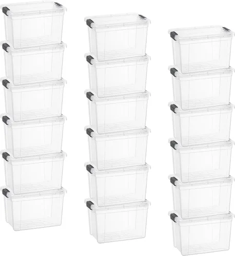 Miniatura 19 de Superio Cajas de almacenamiento transparentes con tapas, contenedores de plástico de 2.3 cuartos de galón para organizar, cajas apilables, sin BPA