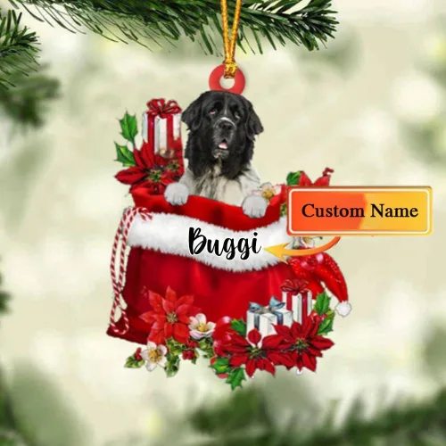 Miniatura 9 de Perro Akita Inu personalizado en bolsa de regalo, adorno de Navidad, nombre personalizado, regalo para amantes de los perros, familia, Navidad
