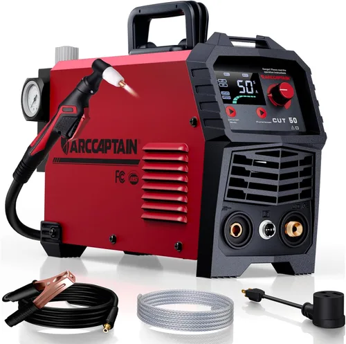 ARCCAPTAIN Cortador de plasma, [pantalla LED grande] Máquina cortadora de 50 amperios con inversor CC de doble voltaje de 110/220 V IGBT de 1/2